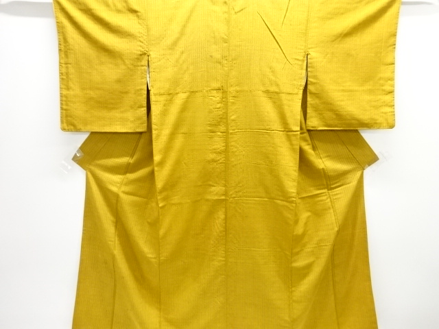 JAPANESE KIMONO / ANTIQUE TSUMUGI / WOVEN TATEWAKU PATTERN 